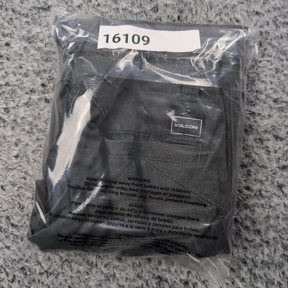 Volcom Pants Men 29x28 Gray Flat Front Straight Leg Classiccore Workwear Chore - Picture 10 of 10